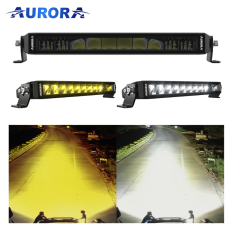 AURORA Dzeltenu Baltu Gaismas Krāsu 50w 5600Lm Tālās Gaismas Papildlukturis Ar Baltu Gabarītgaismu 303mm E-sertifikāts (1Lux=218m)